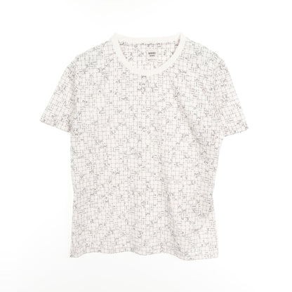 ボルデュックチェック Bolduc au Carre Tシャツ クルーネック コットン ホワイト エルメス トップス HERMES