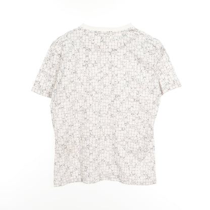 ボルデュックチェック Bolduc au Carre Tシャツ クルーネック コットン ホワイト エルメス トップス HERMES