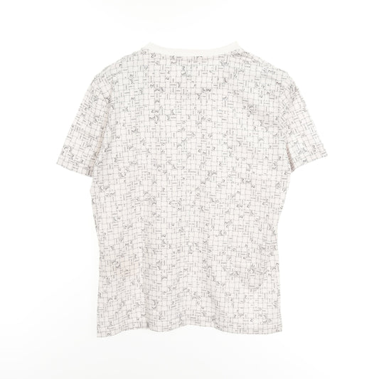 ボルデュックチェック Bolduc au Carre Tシャツ クルーネック コットン ホワイト エルメス トップス HERMES