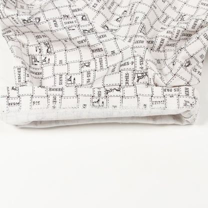 ボルデュックチェック Bolduc au Carre Tシャツ クルーネック コットン ホワイト エルメス トップス HERMES