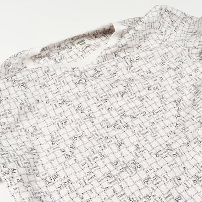 ボルデュックチェック Bolduc au Carre Tシャツ クルーネック コットン ホワイト エルメス トップス HERMES