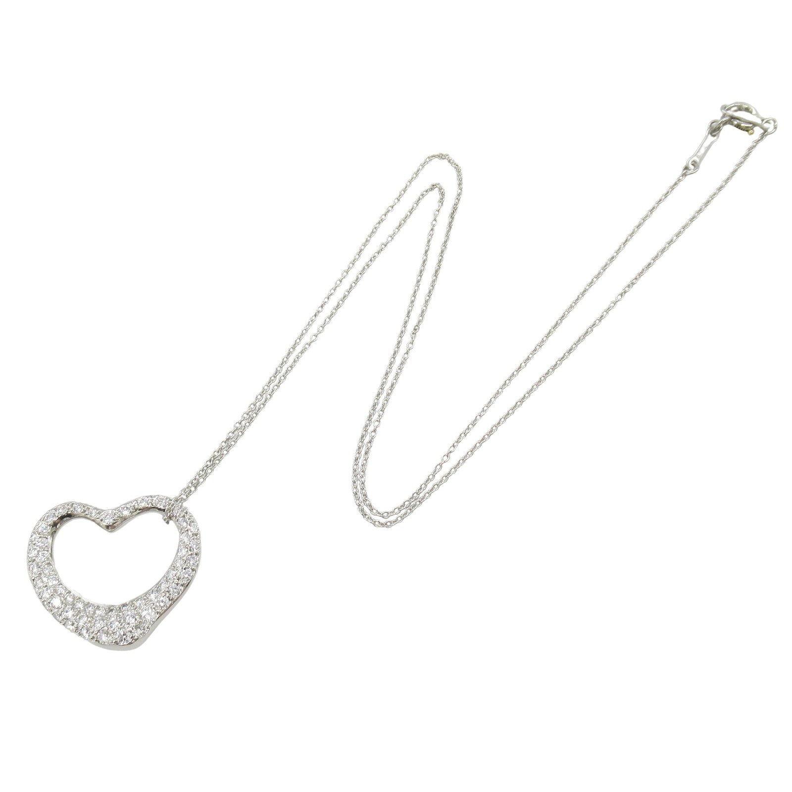 オープンハート ダイヤ ネックレス ネックレス Pt950プラチナ