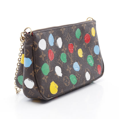 LOUIS VUITTON × yayoi kusama ミュルティ ポシェット アクセソワール モノグラム ショルダーバッグ PVC レザー ブラウン マルチカラー ルイヴィトン バッグ LOUIS VUITTON