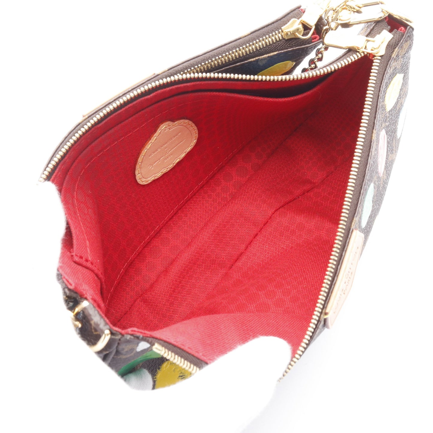 LOUIS VUITTON × yayoi kusama ミュルティ ポシェット アクセソワール モノグラム ショルダーバッグ PVC レザー ブラウン マルチカラー ルイヴィトン バッグ LOUIS VUITTON