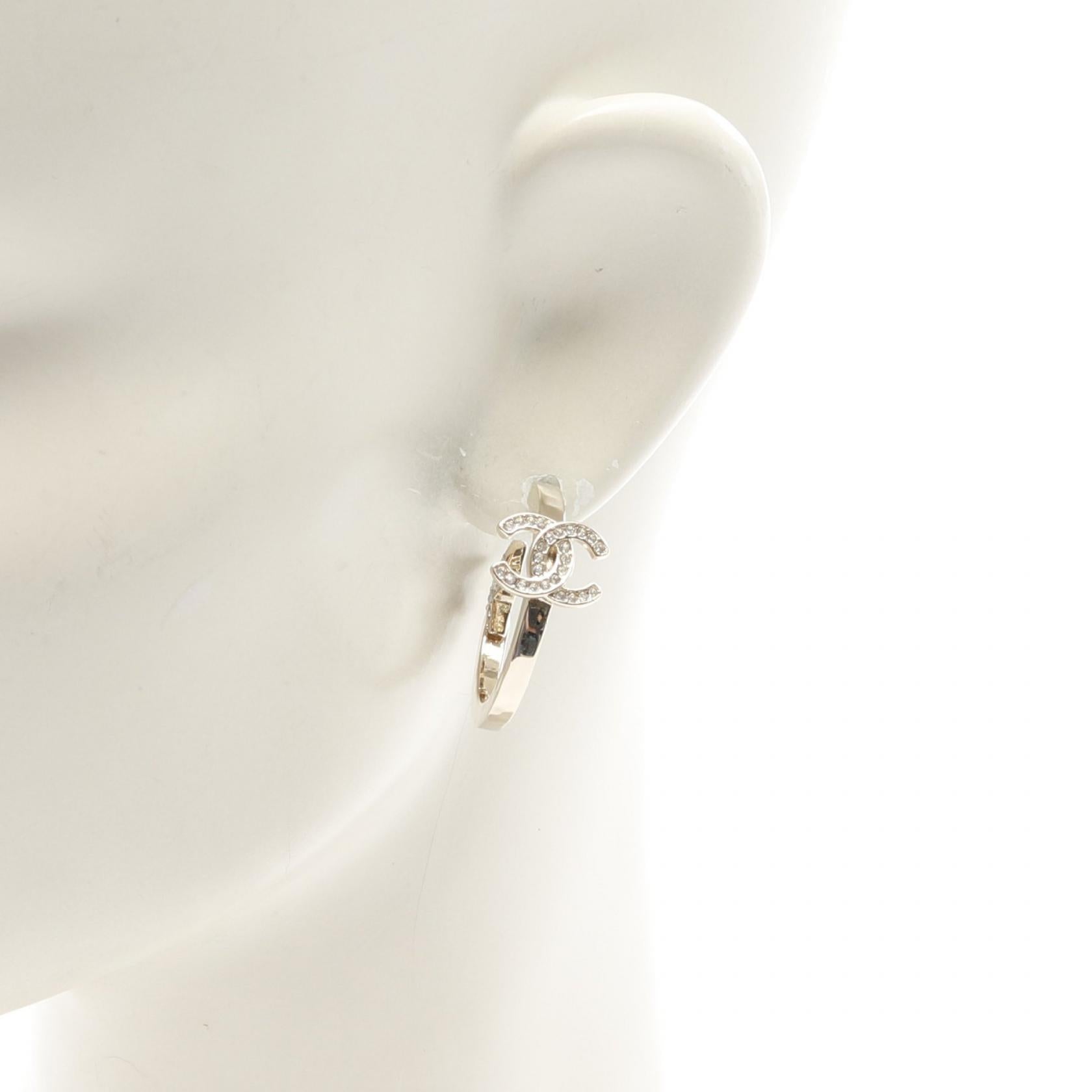 ココマーク スター フープ ピアス GP ラインストーン ゴールド