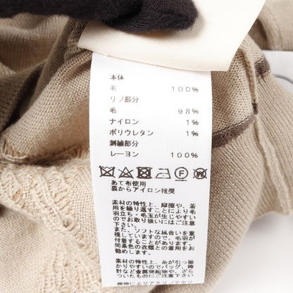 MORS A JOUETS 刺繍 セーター ニット クルーネック ウール ベージュ マルチカラー エルメス トップス HERMES