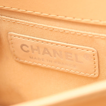 ココマーク チェーンショルダーバッグ レザー ベージュ シルバー金具 シャネル バッグ CHANEL