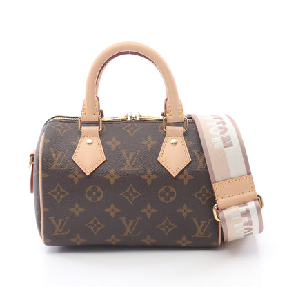スピーディ バンドリエール 20 モノグラム ベージュ ハンドバッグ PVC レザー ブラウン 2WAY ルイヴィトン バッグ LOUIS VUITTON