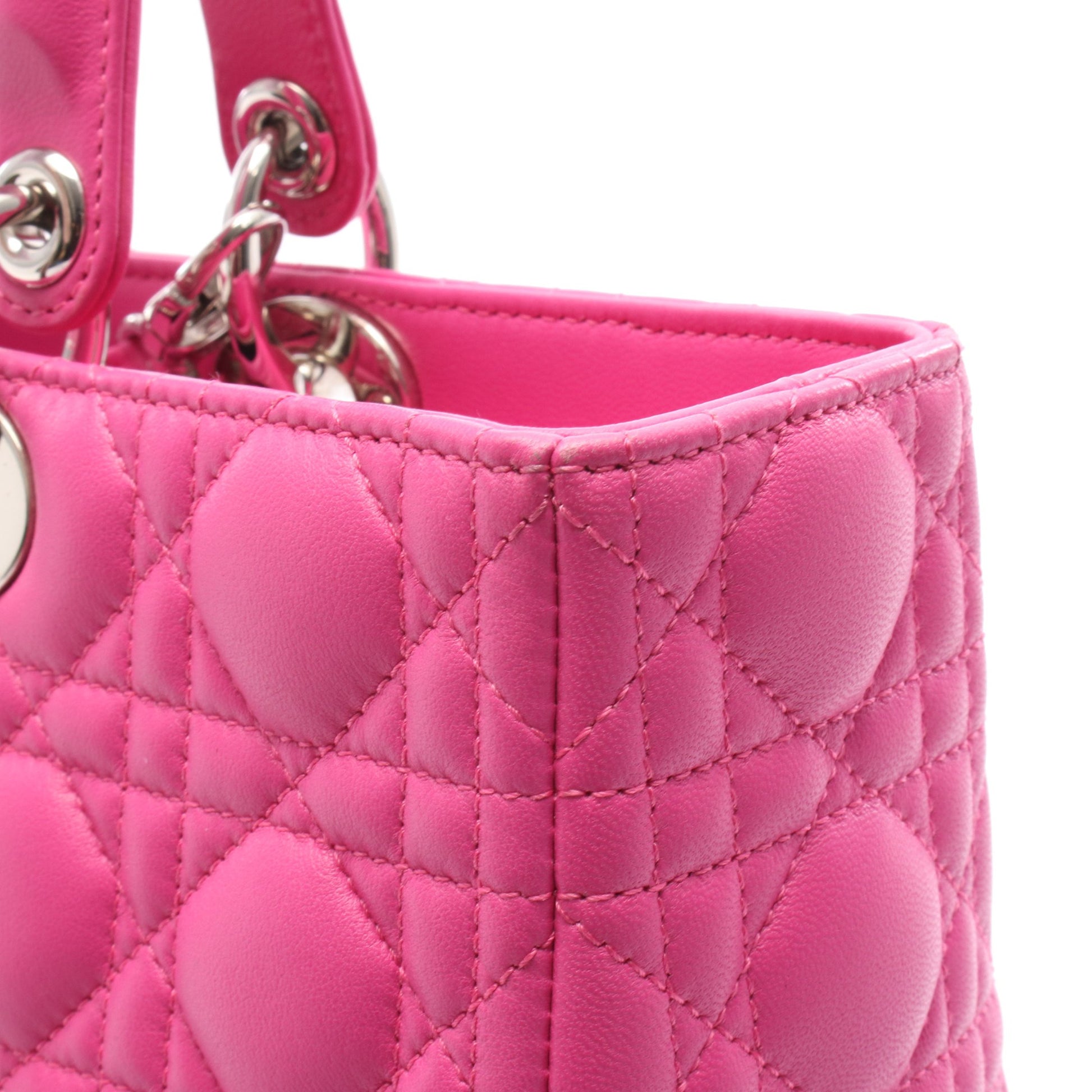 レディディオール ラージ ハンドバッグ レザー ピンク 2WAY クリスチャンディオール バッグ Christian Dior