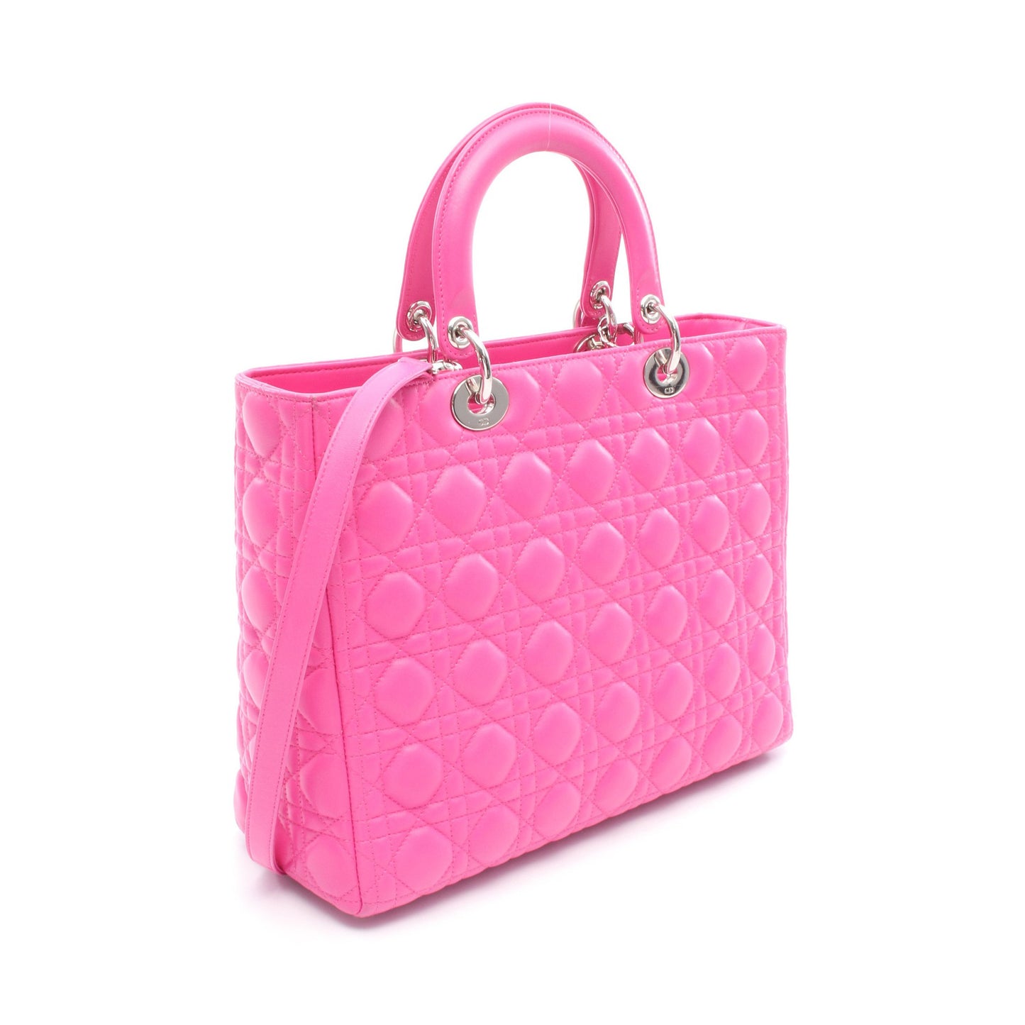 レディディオール ラージ ハンドバッグ レザー ピンク 2WAY クリスチャンディオール バッグ Christian Dior