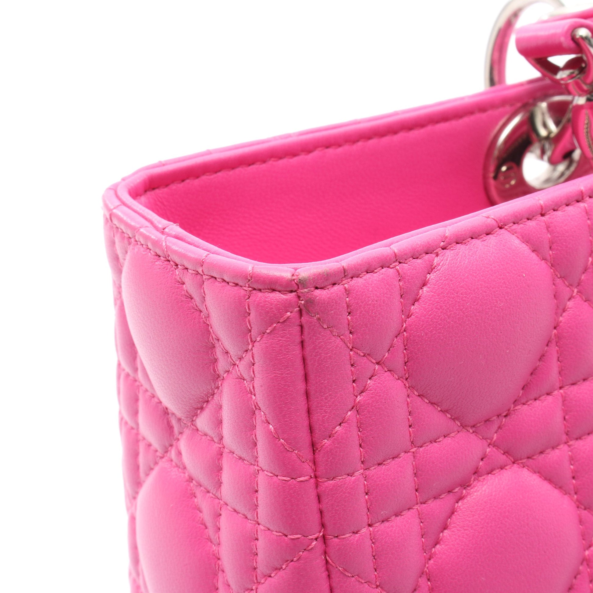 レディディオール ラージ ハンドバッグ レザー ピンク 2WAY クリスチャンディオール バッグ Christian Dior