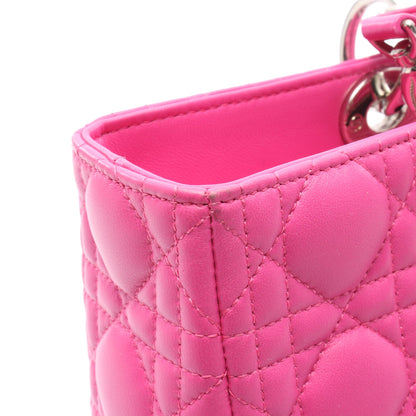 レディディオール ラージ ハンドバッグ レザー ピンク 2WAY クリスチャンディオール バッグ Christian Dior