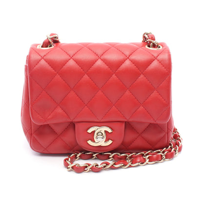 ミニマトラッセ チェーンショルダーバッグ レザー レッド ゴールド金具 シャネル バッグ CHANEL