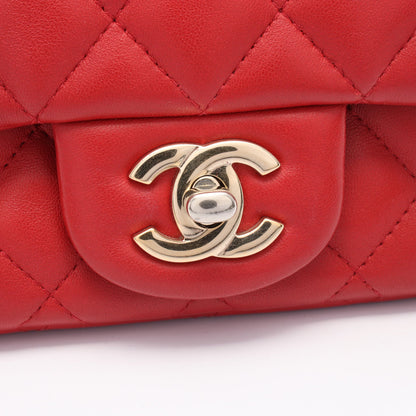 ミニマトラッセ チェーンショルダーバッグ レザー レッド ゴールド金具 シャネル バッグ CHANEL