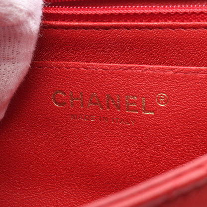 ミニマトラッセ チェーンショルダーバッグ レザー レッド ゴールド金具 シャネル バッグ CHANEL