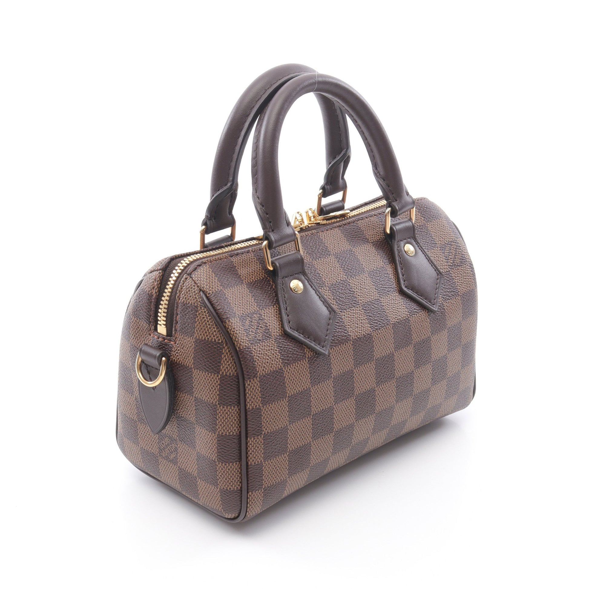 スピーディ バンドリエール20 ダミエエベヌ ハンドバッグ PVC レザー ブラウン 2WAY ルイヴィトン バッグ LOUIS VUITTON
