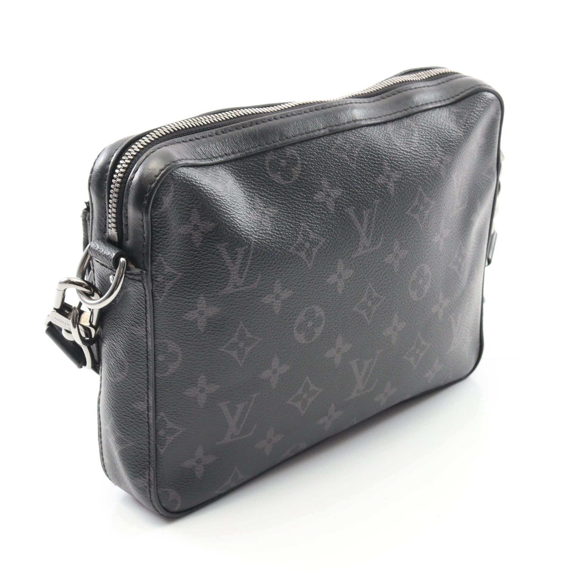 トリオ メッセンジャー モノグラム エクリプス ショルダーバッグ PVC レザー ブラック グレー ルイヴィトン バッグ LOUIS VUITTON