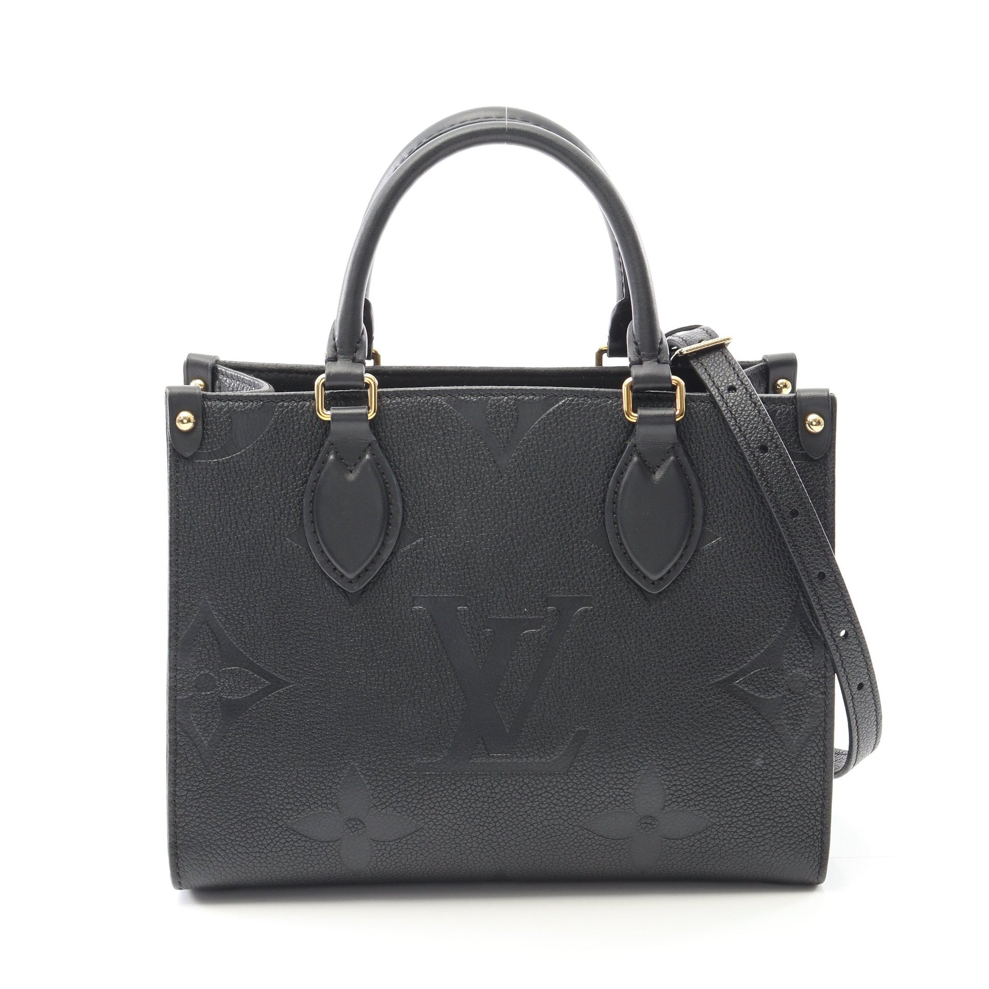 オンザゴーPM モノグラムアンプラント ノワール ハンドバッグ レザー ブラック 2WAY ルイヴィトン バッグ LOUIS VUITTON