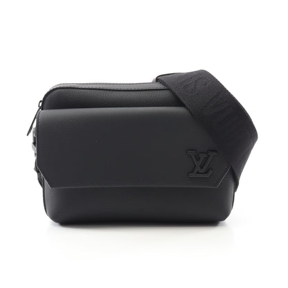 ファストライン メッセンジャー LVアエログラム ショルダーバッグ レザー ブラック ルイヴィトン バッグ LOUIS VUITTON