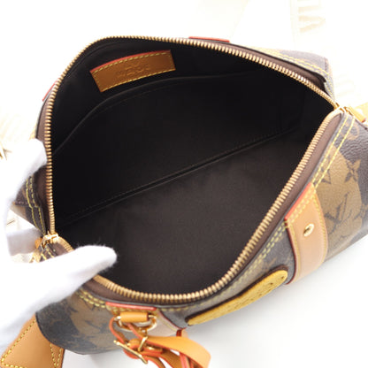 LOUIS VUITTON × NIGO シティ キーポル モノグラムストライプ LVスクエアード ショルダーバッグ PVC レザー ブラウン ライトブラウン ルイヴィトン バッグ LOUIS VUITTON