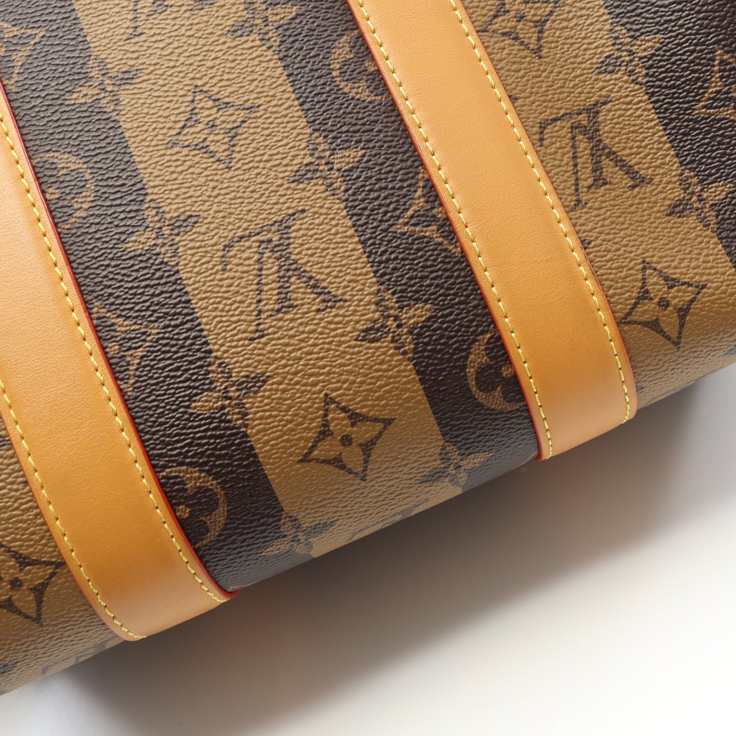 LOUIS VUITTON × NIGO シティ キーポル モノグラムストライプ LVスクエアード ショルダーバッグ PVC レザー ブラウン ライトブラウン ルイヴィトン バッグ LOUIS VUITTON