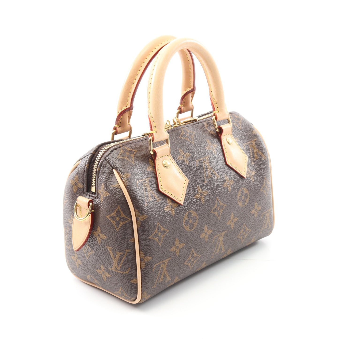 スピーディ バンドリエール 20 モノグラム ベージュ ハンドバッグ PVC レザー ブラウン 2WAY ルイヴィトン バッグ LOUIS VUITTON