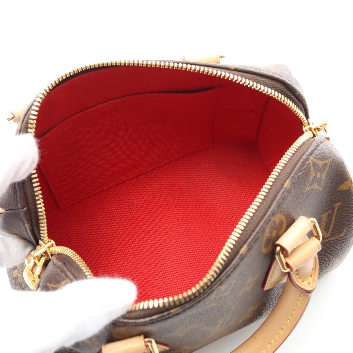 スピーディ バンドリエール 20 モノグラム ベージュ ハンドバッグ PVC レザー ブラウン 2WAY ルイヴィトン バッグ LOUIS VUITTON