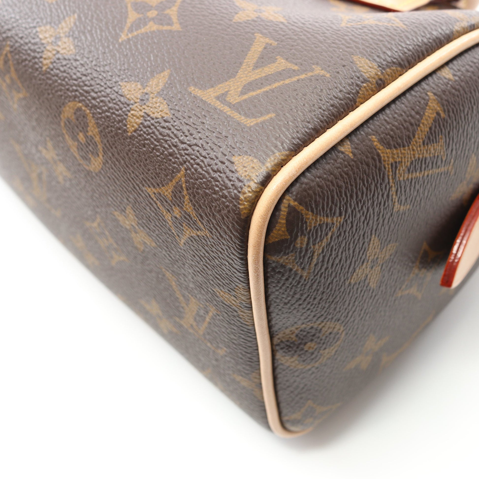 スピーディ バンドリエール 20 モノグラム ベージュ ハンドバッグ PVC レザー ブラウン 2WAY ルイヴィトン バッグ LOUIS VUITTON