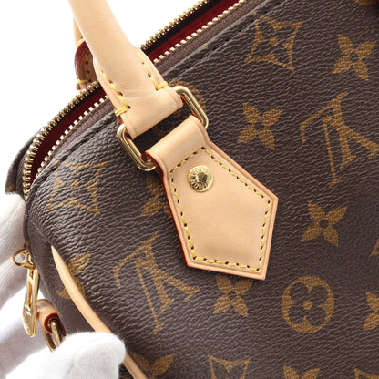 スピーディ バンドリエール 20 モノグラム ベージュ ハンドバッグ PVC レザー ブラウン 2WAY ルイヴィトン バッグ LOUIS VUITTON