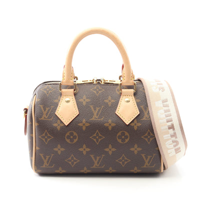 スピーディ バンドリエール 20 モノグラム ベージュ ハンドバッグ PVC レザー ブラウン 2WAY ルイヴィトン バッグ LOUIS VUITTON