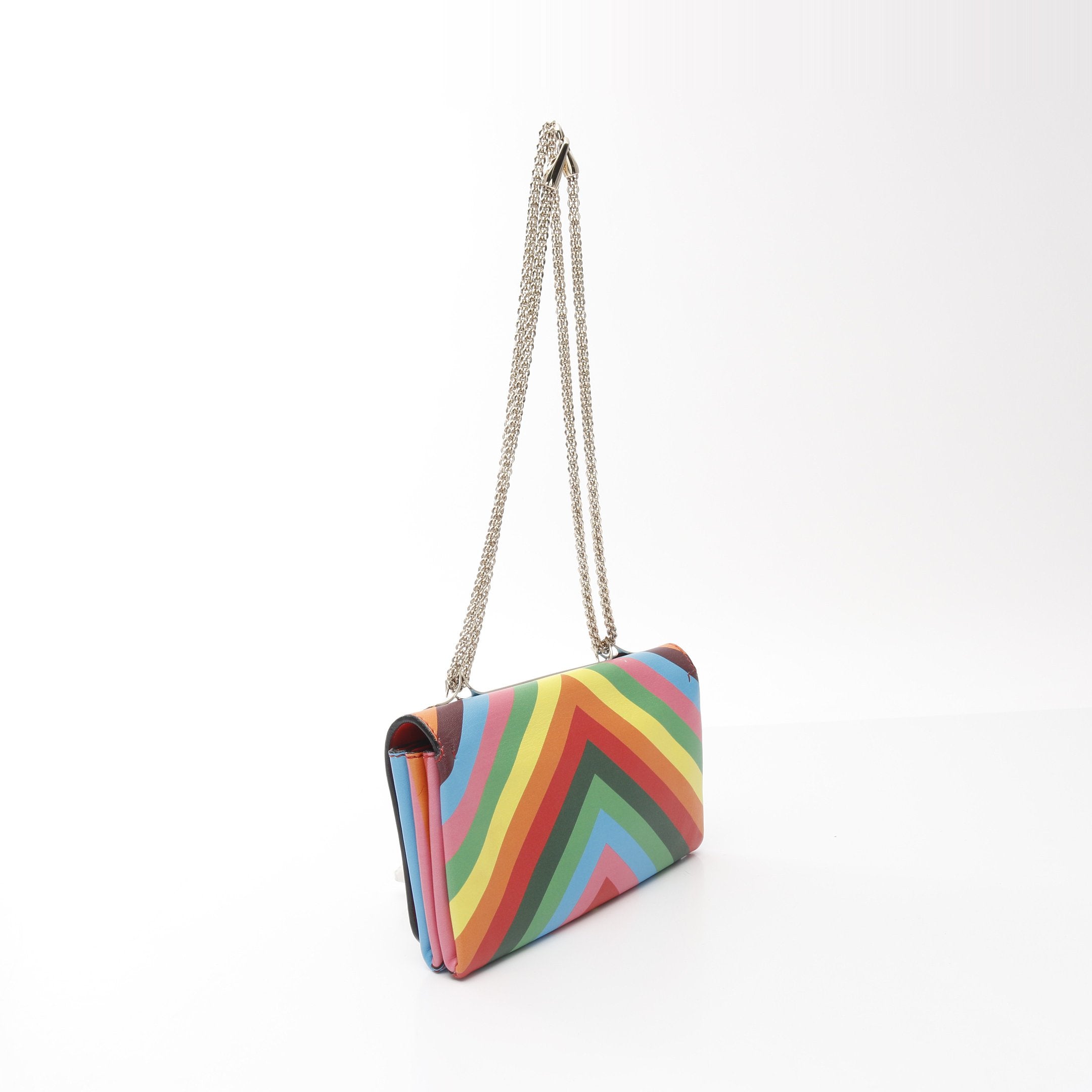 ロックスタッズ Wチェーンショルダーバッグ レザー マルチカラー