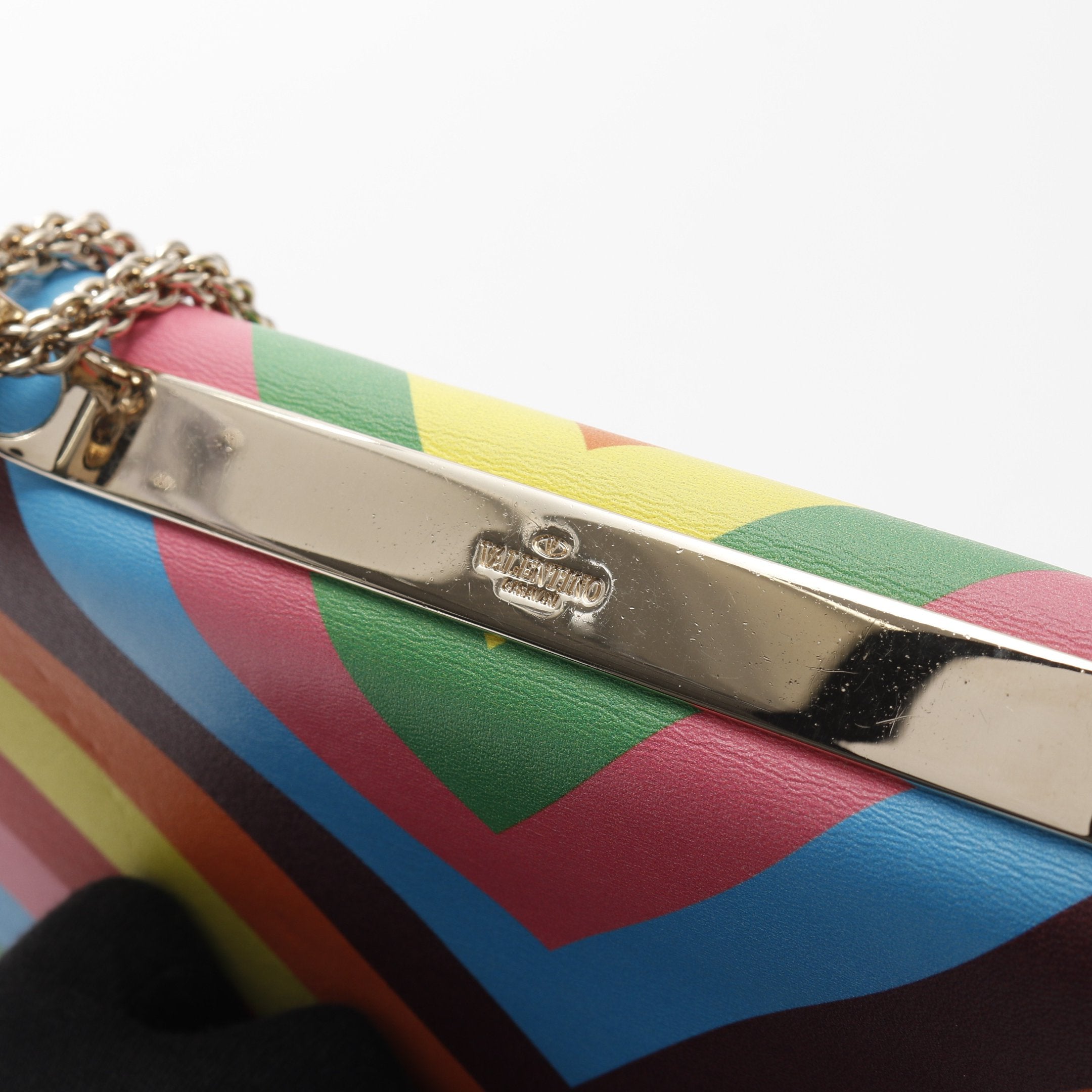 ロックスタッズ Wチェーンショルダーバッグ レザー マルチカラー