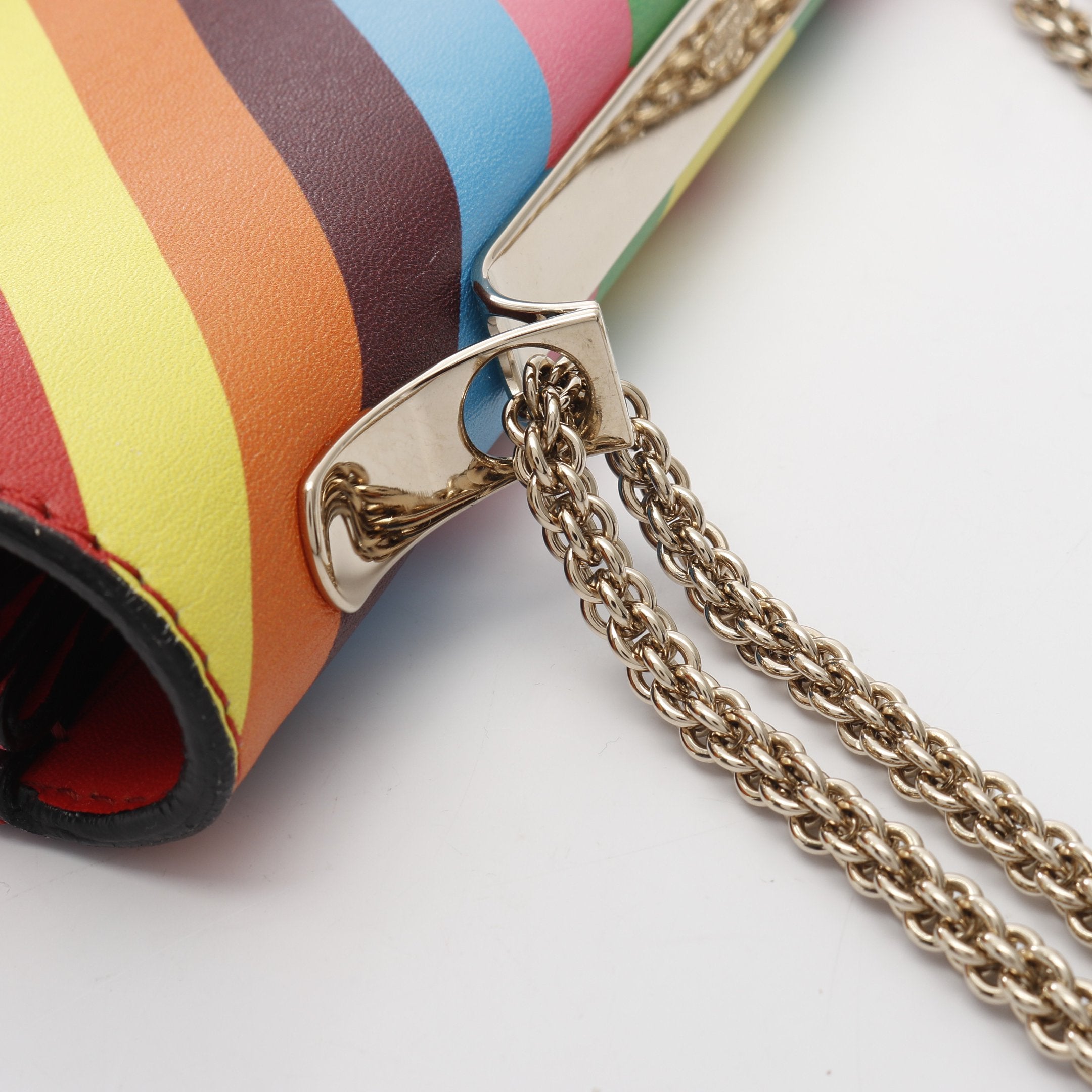 ロックスタッズ Wチェーンショルダーバッグ レザー マルチカラー