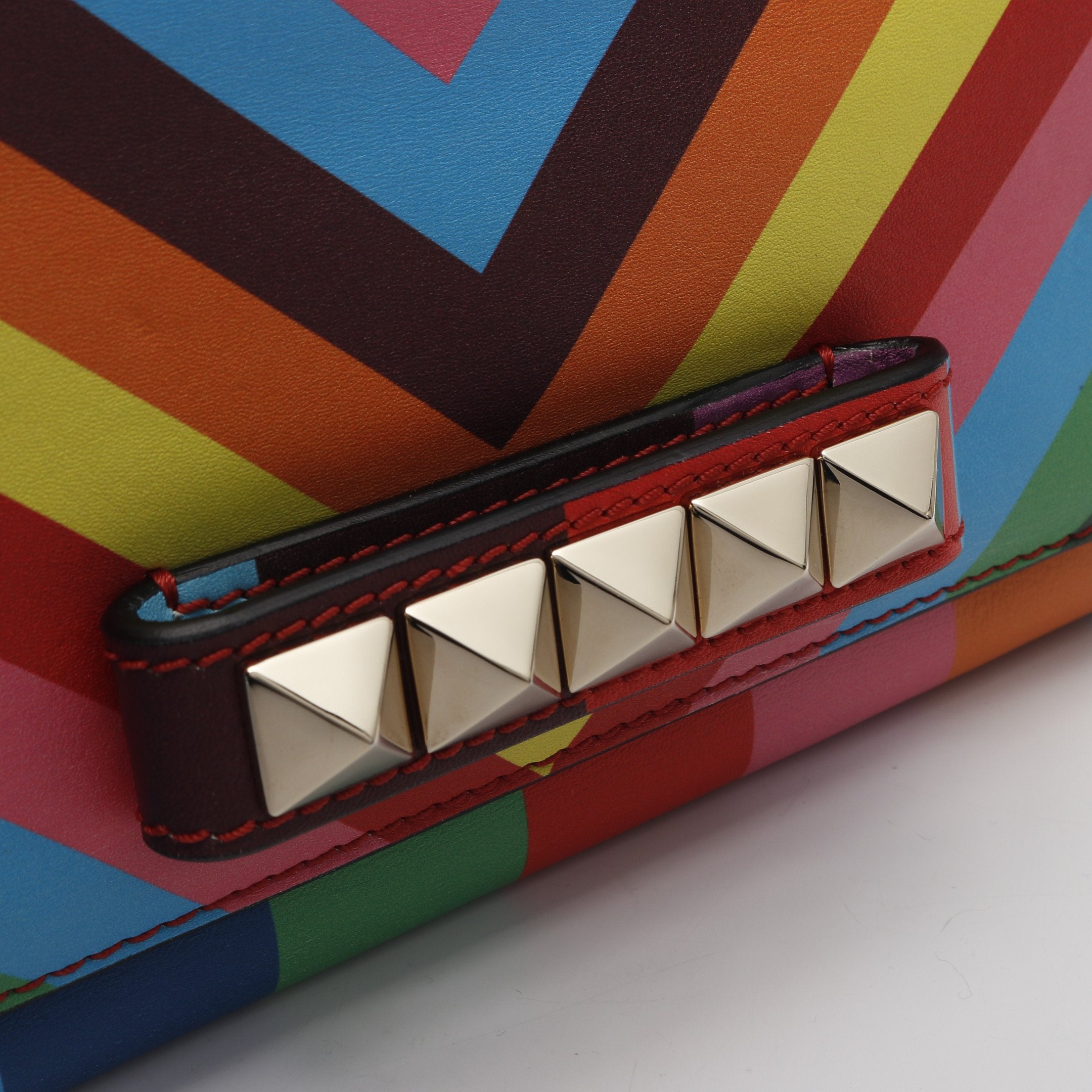 ロックスタッズ Wチェーンショルダーバッグ レザー マルチカラー