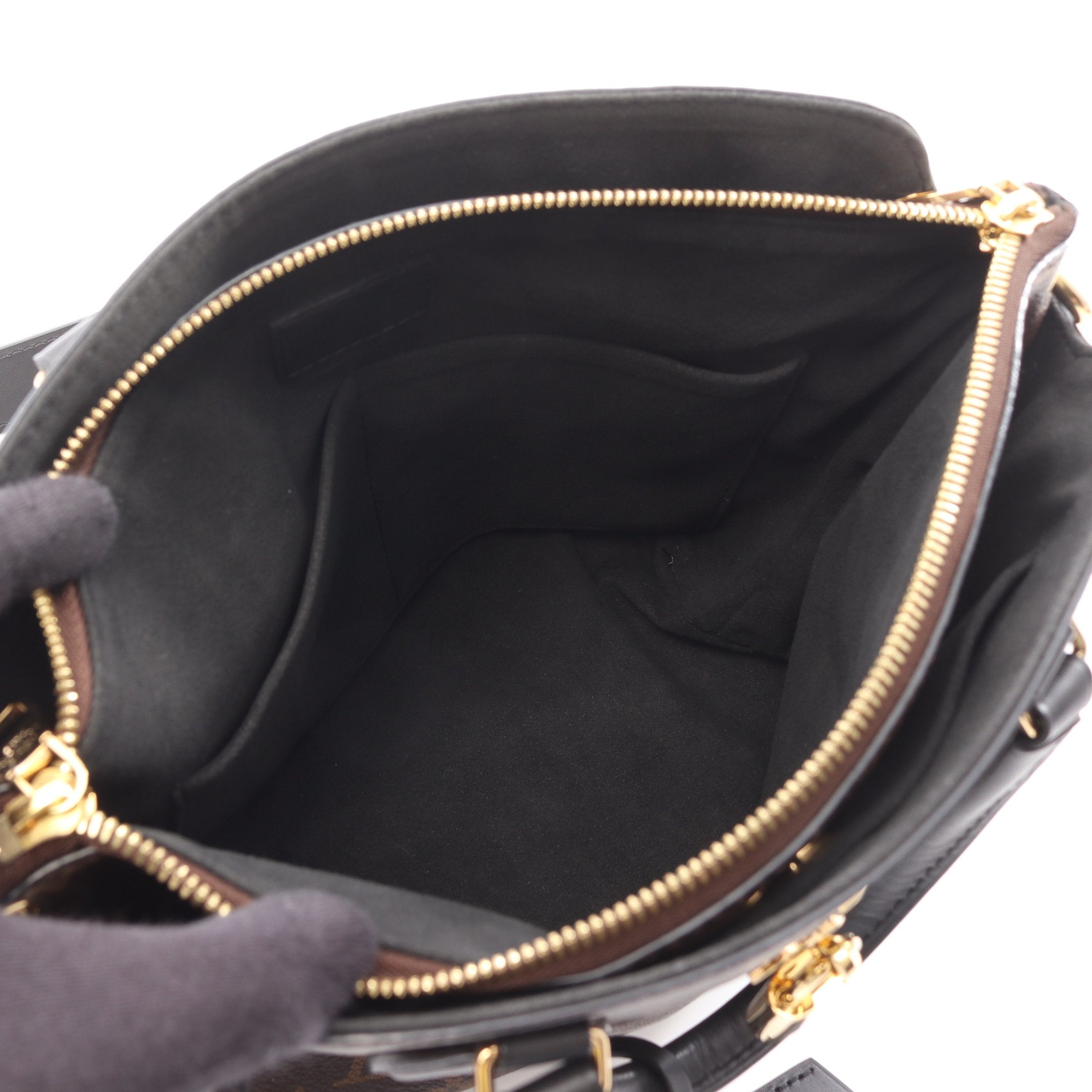 フラワージップドトートPM モノグラム ノワール ハンドバッグ トート