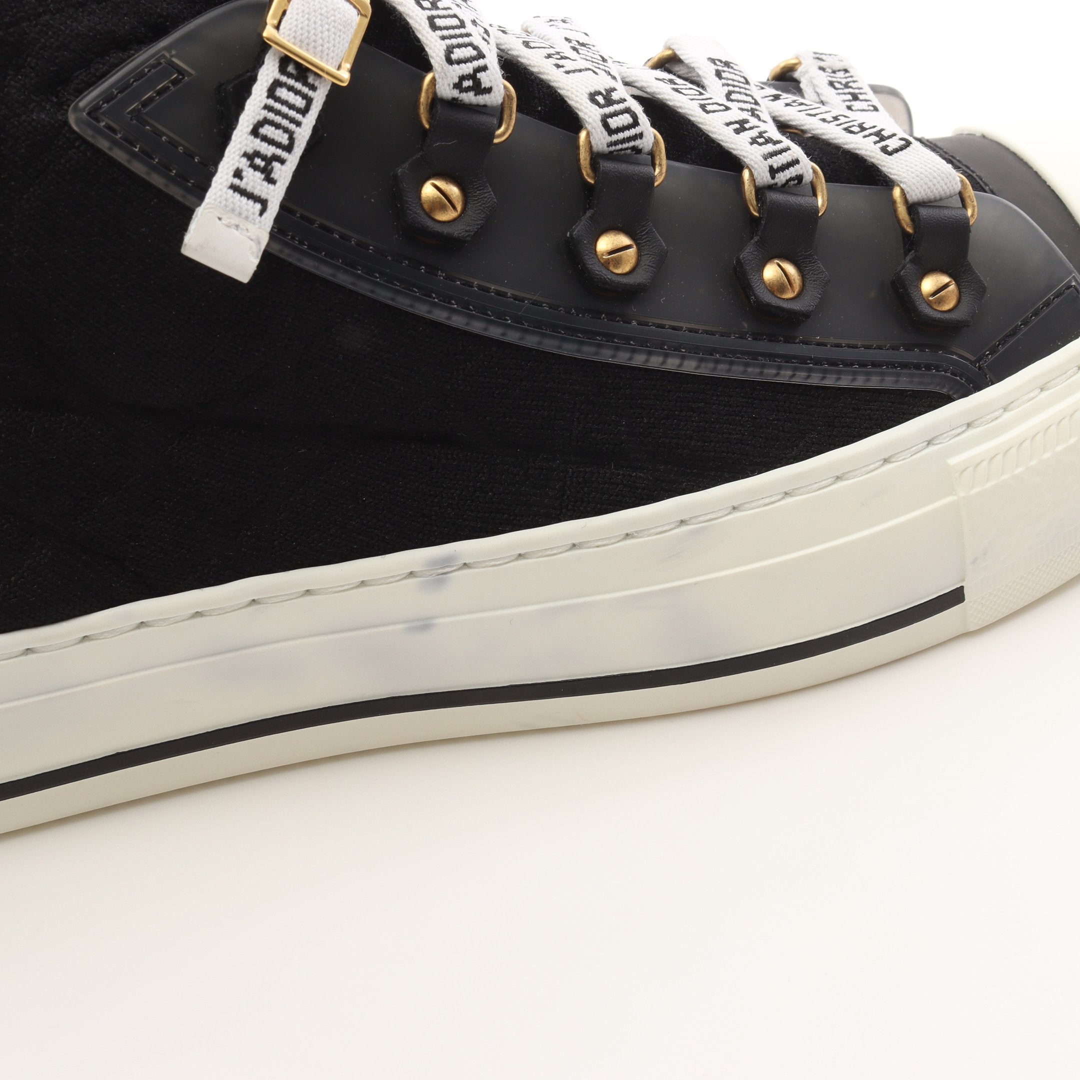 WALK'N'DIOR ハイカットスニーカー ファブリック ブラック WALK'N'DIOR ハイカットスニーカー ファブリック ブラック