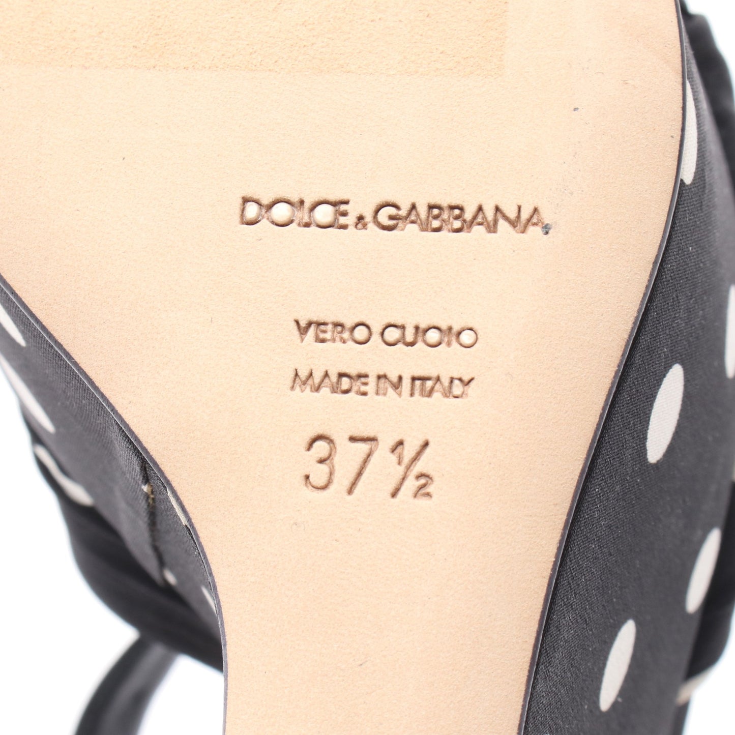 サンダル ドット サテン ブラック ウェッジソール ドルチェアンドガッバーナ シューズ DOLCE&GABBANA