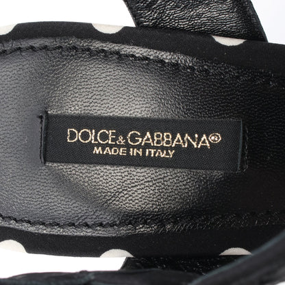 サンダル ドット サテン ブラック ウェッジソール ドルチェアンドガッバーナ シューズ DOLCE&GABBANA