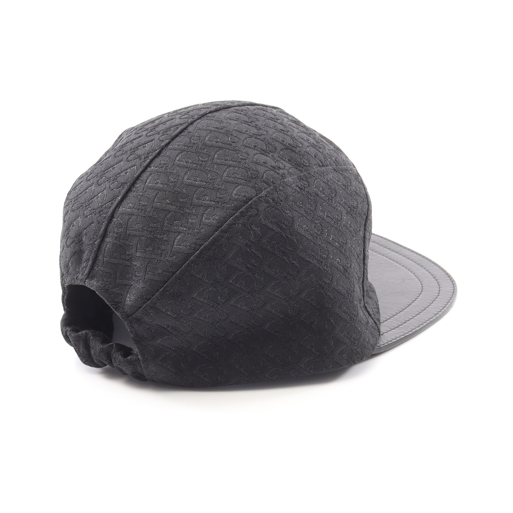 オブリーク ガリアーノ キャップ コットン レザー ブラック