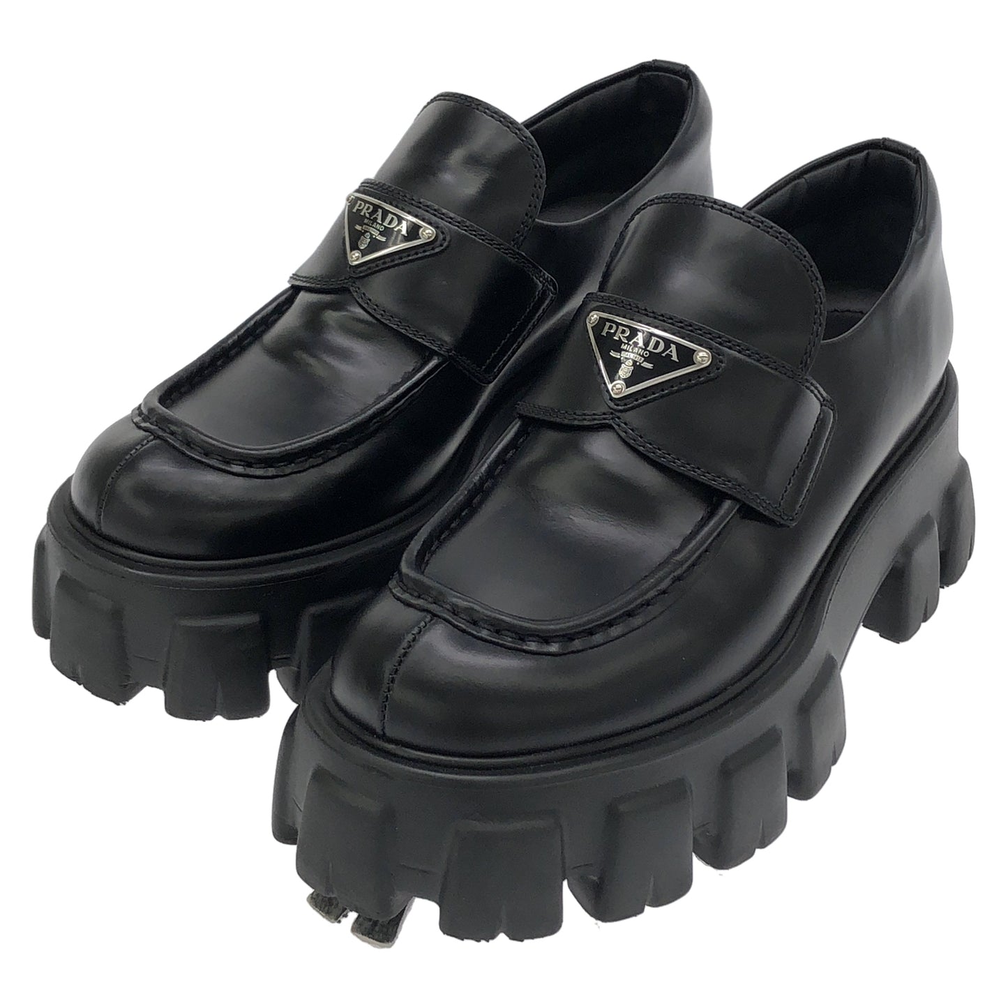 くつ ローファー レザー ブラック プラダ シューズ PRADA