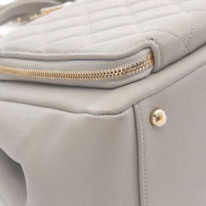 ビジネスアフィニティ マトラッセ チェーンショルダーバッグ キャビアスキン グレー ゴールド金具 2WAY シャネル バッグ CHANEL