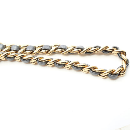 マトラッセ チェーンショルダーバッグ レザー グレー ゴールド金具 シャネル バッグ CHANEL