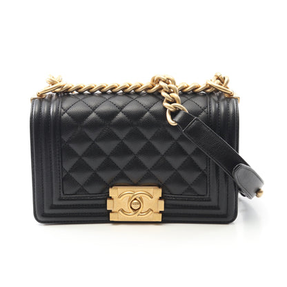 ボーイシャネル スモール チェーンショルダーバッグ キャビアスキン ブラック ゴールド金具 シャネル バッグ CHANEL