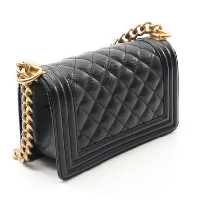 ボーイシャネル スモール チェーンショルダーバッグ キャビアスキン ブラック ゴールド金具 シャネル バッグ CHANEL