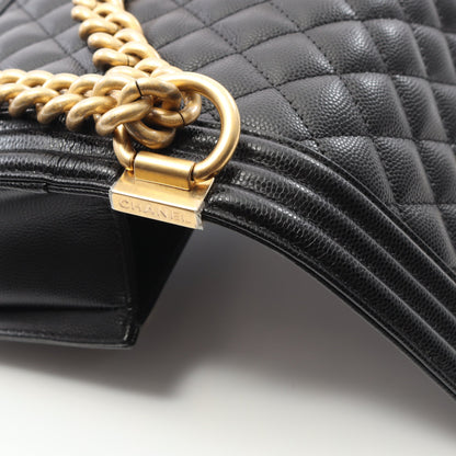 ボーイシャネル スモール チェーンショルダーバッグ キャビアスキン ブラック ゴールド金具 シャネル バッグ CHANEL