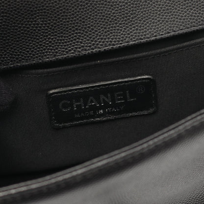 ボーイシャネル スモール チェーンショルダーバッグ キャビアスキン ブラック アンティークシルバー金具 シャネル バッグ CHANEL