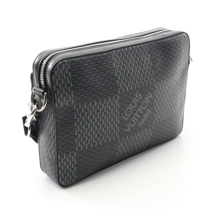 トリオ メッセンジャー ダミエグラフィット ショルダーバッグ PVC レザー ブラック ルイヴィトン バッグ LOUIS VUITTON
