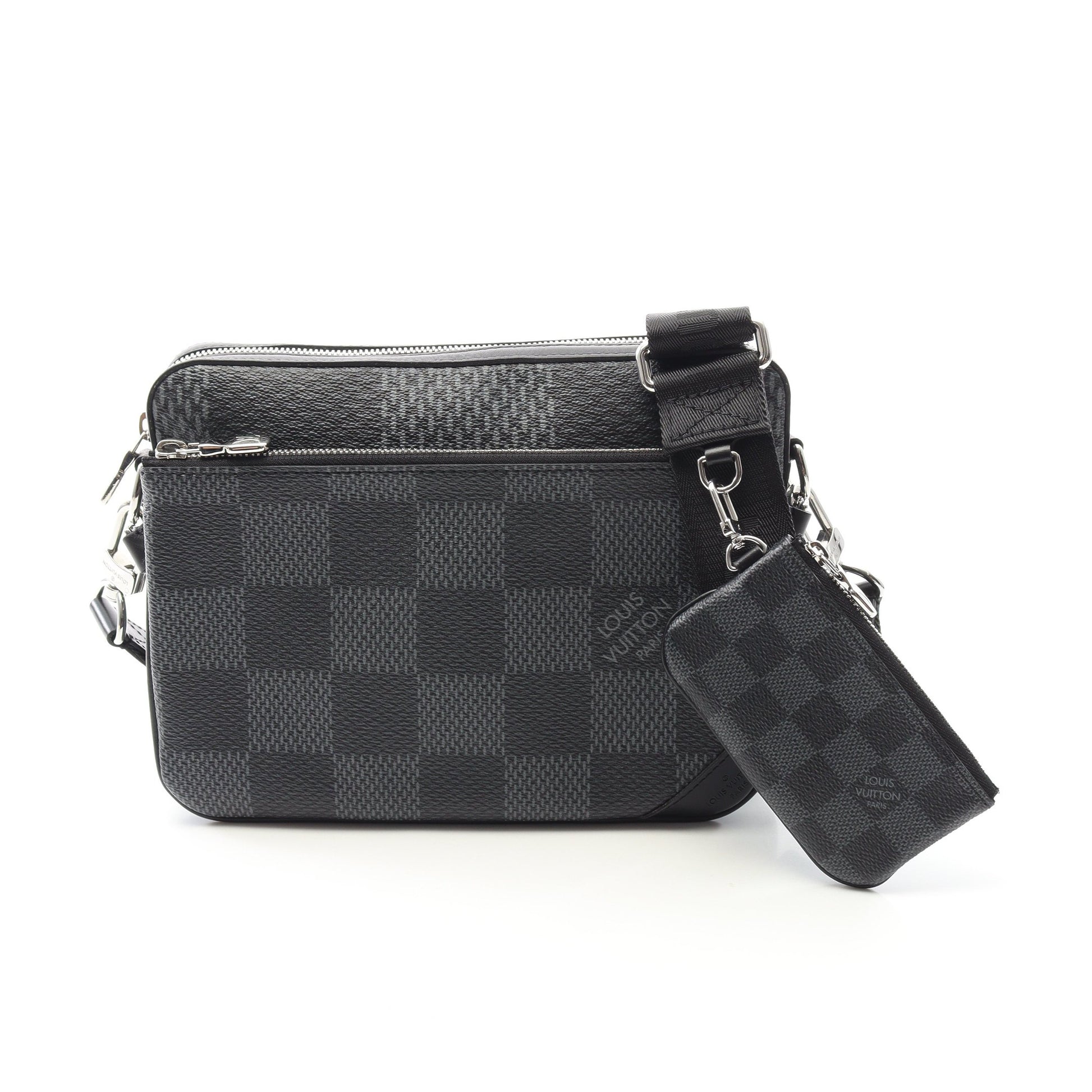 トリオ メッセンジャー ダミエグラフィット ショルダーバッグ PVC レザー ブラック ルイヴィトン バッグ LOUIS VUITTON