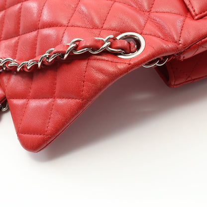 ミニマトラッセ チェーンショルダーバッグ ラムスキン レッド シルバー金具 シャネル バッグ CHANEL