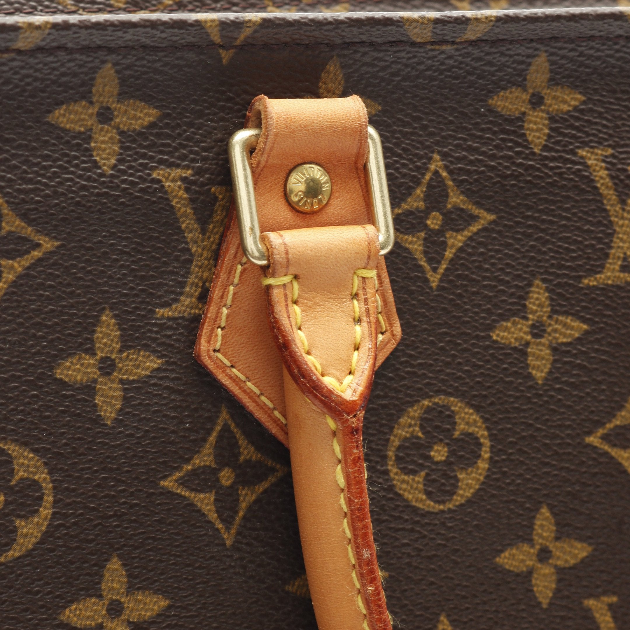 鑑定済】ルイヴィトンモノグラムサックプラトートバッグハンドバッグ茶色